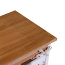 Cassettiera 3 Cassetti in Legno 35x27x66cm Matilda Noce Chiaro e Bianca
