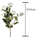 Set 2 Rami Artificiali con Rosa Altezza 74 cm Bianco