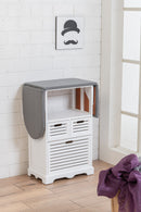 Mobile Asse da Stiro in Legno con 3 Cassetti 130x34x85 cm Victor Bianco