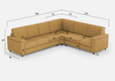 Divano Angolare 6 Posti 286x246x85 cm Marrak in Tessuto Ocra