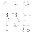 Doccia da Giardino in Alluminio con Doppio Attacco Acqua Sined Luna Alu Bianco