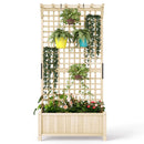Fioriera da Giardino 90x45x183 cm con Traliccio per Piante Rampicanti in Legno Naturale      