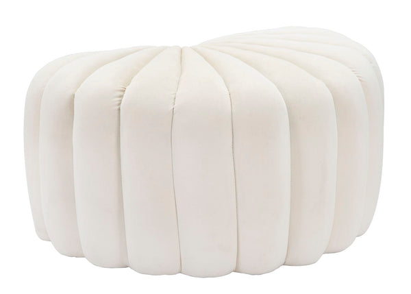 Puff Shell Crema 80x54x42 cm in Legno Spugna e Poliestere Crema online