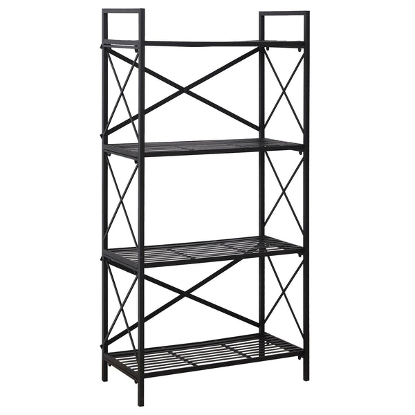 prezzo Libreria Scaffale Versatile a 4 Ripiani Stile Industriale Nero 80x40x160 cm