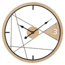 Orologio da Muro Geometric Design 60x2,5x60 cm in Ferro e MDF Nero e Marrone      