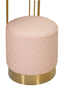 Toeletta Sharon Rosa con Puff 120x40x75 cm in Pino e MDF e Metallo e Plastica      