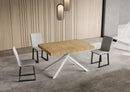 Tavolo Allungabile 140-400x90x74 cm Niket Quercia Natura Gambe Bianche
