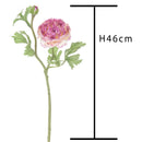 Set 8 Ranuncoli con 2 Fiori Artificiali Altezza 46 cm 