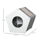 Cuccia per Gatti 41x41x39 cm con Tiragraffi Bianca