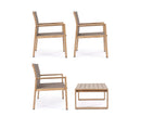 Set Tavolo e 3 Sedie da Giardino in Alluminio Kallen Naturale