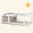 Casa per Tartarughe di Terra Terrario 91x60,5x32A cm con Pannello Apribile e 2 Spazi Separati in Legno di Abete Marrone Chiaro      