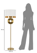 Lampada da Terra Coin Ø40x151 cm in Ferro e Tessuto Oro e Bianco      