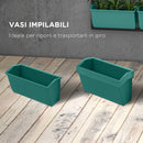 Orto Verticale da Parete a 3 Livelli 52x14x66 cm con 6 Vasi in Acciaio e Plastica Verde      