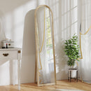 Specchio da Terra e Parete a Figura Intera con Cavalletto 40x160 cm Cornice Effetto Pietra in PS Beige      