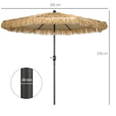 Ombrellone da Giardino Ø265x250 cm in Metallo e Poliestere Cachi