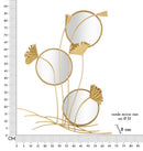 Specchio da Muro Triple Flow 65x8x88 cm in Ferro e Specchio e MDF Oro      