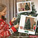 Albero di Natale Innevato 180 cm 910 Rami Effetto Neve con Pigne in Plastica e Metallo Verde  