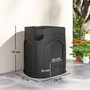 Compostiera da Giardino 78x75x78 cm Triangolare Girevole con 3 Porte in PP Nero      