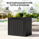 Baule Porta Attrezzi da Esterno 56x41x50 cm Impermeabile Nero   