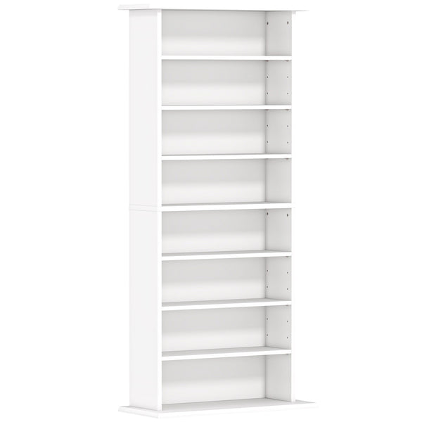 acquista Scaffale Porta CD 58x24x124,5 cm con 6 Ripiani Regolabili Capacità di 360 CD/185 DVD Bianco