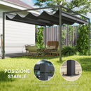 Pergola da Esterno 3x2,1 m con Tettuccio Retrattile in Metallo e Poliestere Nero      