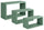 Set 3 Mensole da Parete Rettangolare in Fibra di Legno Trittico Verde Acqua Marina