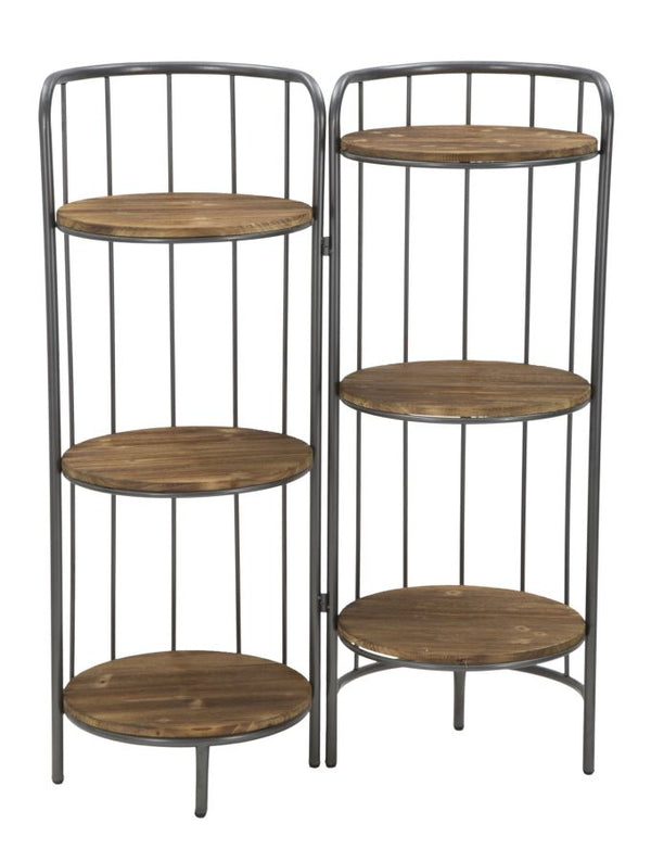 prezzo Libreria Berlin Double 86,5x42,5x110 cm in Ferro e Legno di Abete Naturale e Nero