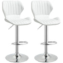 Set 2 Sgabelli da Bar Girevoli in Finta Pelle PU Bianco  