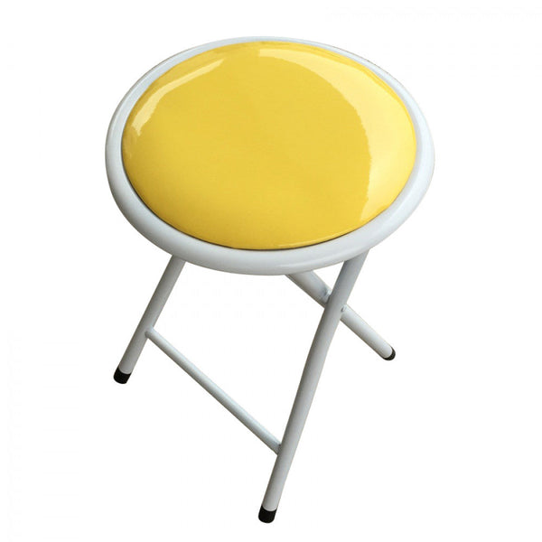 Sgabello Pieghevole da Campeggio Slim Ø30x45 h cm in Acciaio Giallo sconto