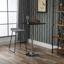 Tavolino Quadrato Altezza Regolabile 60x60x82-103 cm  Nero