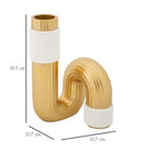 Vaso Bann 10,7x10,7x18,3 cm in Poliestere Oro e Bianco      