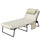 Lettino da Giardino 68x189x30 cm Pieghevole e Reclinabile con Tasca Laterale in Poliestere Beige