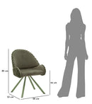 Sedia Stoccolma A Verde Set 2 Pz 58x53x85 cm in Compensato e Spugna e Ferro e Poliestere Verde      