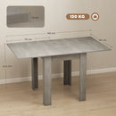Tavolo da Pranzo Allungabile per 4-6 Persone 140x80x77,5 cm in Legno e Acciaio Grigio e color Legno      