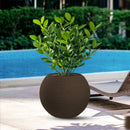 Vaso da Esterno Interno Design a Sfera Ø40x33 cm Botticelli in Resina Marrone 