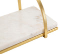 Mensola da Muro Marble 40x16x18 cm in Ferro e Marmo Oro e Bianco      