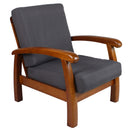 Poltrona in Legno con Cuscini 66x85x83cm Vandi Grigia