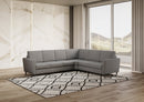Divano Angolare 6 Posti 288x248x85 cm Yasel in Tessuto Grigio