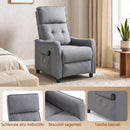 Poltrona Massaggiante  69x93x104 cm Reclinabile a 160° con Poggiapiedi e Telecomando Effetto Lino Grigio Chiaro      