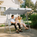 Dondolo da Giardino 3 Posti 171x108x154 cm con Tetto Parasole Rimovibile Grigio Chiaro      