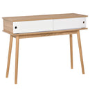 Consolle Ingresso 2 Scomparti 100x35x75 cm in MDF e Metallo Legno e Bianco