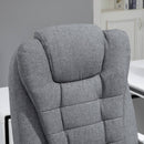 Poltrona da Ufficio 67x79x111-121 cm con Telecomando e 6 Punti di Massaggio in Tessuto Misto Velluto e Lino Grigio      