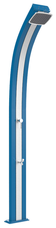 Doccia Solare da Esterno Giardino 30L Miscelatore e Lavapiedi Arkema Spring Fascia Inox Blu acquista