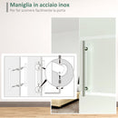 Porta Scorrevole Vetrata 75x210 cm Satinata a Strisce 