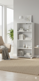 Libreria 4 Ripiani 60x30x130 cm in MDF Bianco