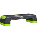 Step Fitness per Aerobica 78x28xh10-15-20 cm Altezza Regolabile in Plastica Verde e Grigio 