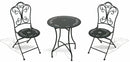 Set da Giardino Pieghevole in Ferro con Tavolo e 2 Sedie Soriani Provence Breakfast Nero