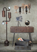 Porta Bottiglie da Muro Glass 71x12,5x41,5 cm in Ferro e MDF Marrone e Nero