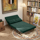 Divano Letto Singolo con Schienale Regolabile 102x73x81 cm in Tessuto Effetto Velluto Verde  
