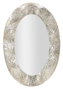 Specchio Argelux Ovale 87,5x6,5x128 cm in Ferro e Specchio e MDF Argento      
